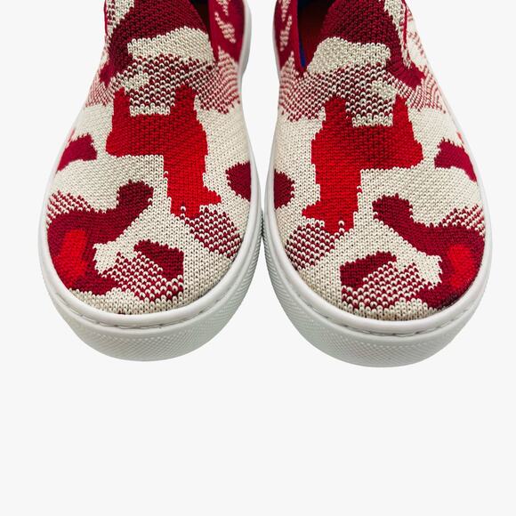 Rothy’s‎ The Kid Red Llama Camo Slip On Sneaker Shoes  Size 12 - Picture 3 of 10